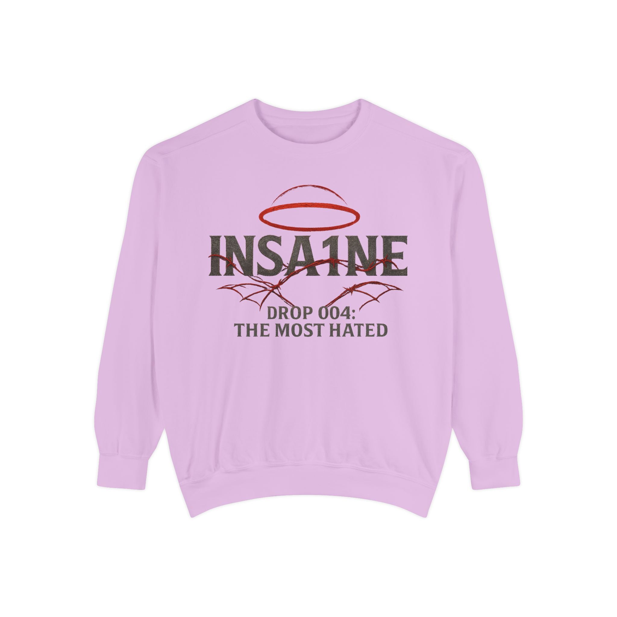 Trendy Unisex Sweatshirt - 'INSA1NE: The Most Hated' Design
