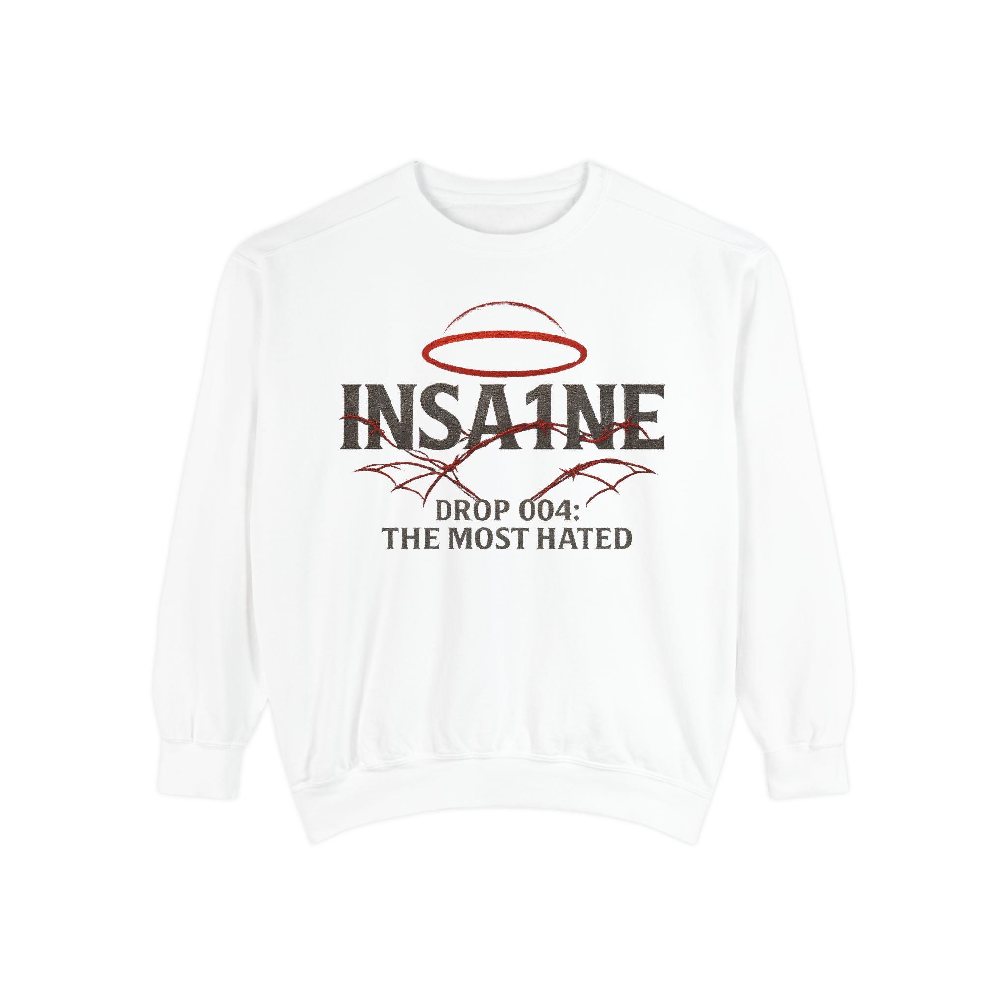 Trendy Unisex Sweatshirt - 'INSA1NE: The Most Hated' Design