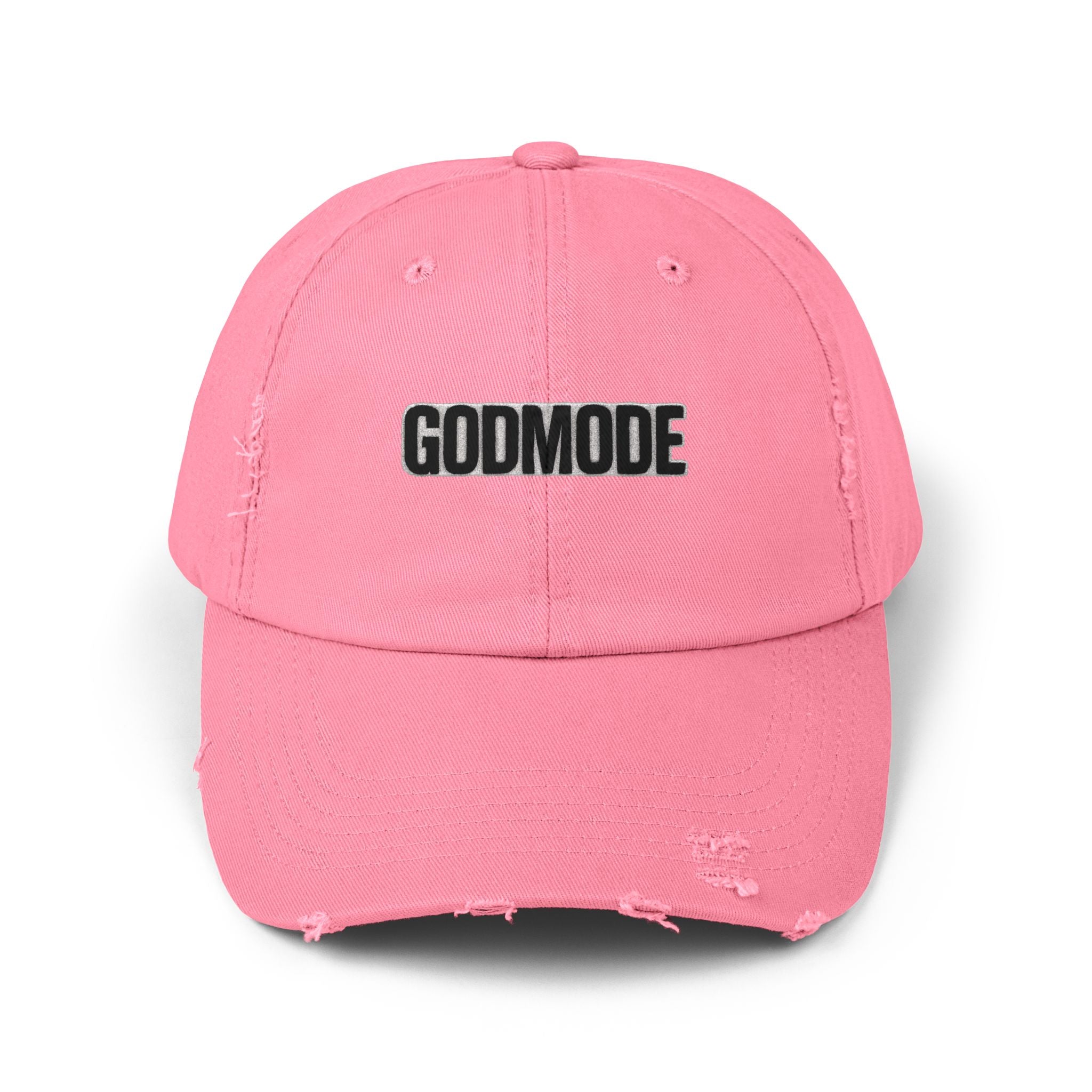 Unisex Distressed Cap: Godmode | Trendy Hat for Casual Outfits, Gifts for Him/Her, Streetwear Style, Everyday Accessory, Summer Outing