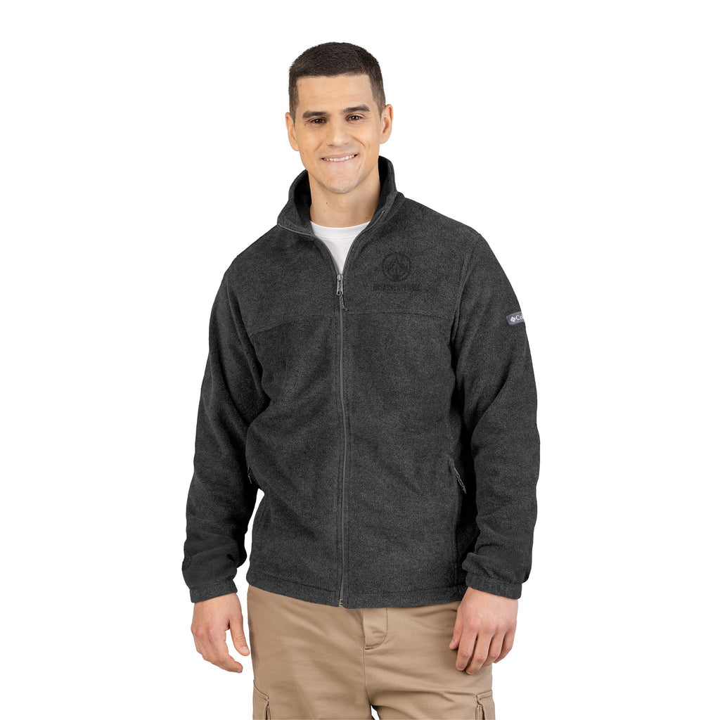 Cozy Fleece Jacket, Unisex Columbia Outerwear, Embroidered Gift, Casual Layer for Outdoor Adventures, Winter Essentials