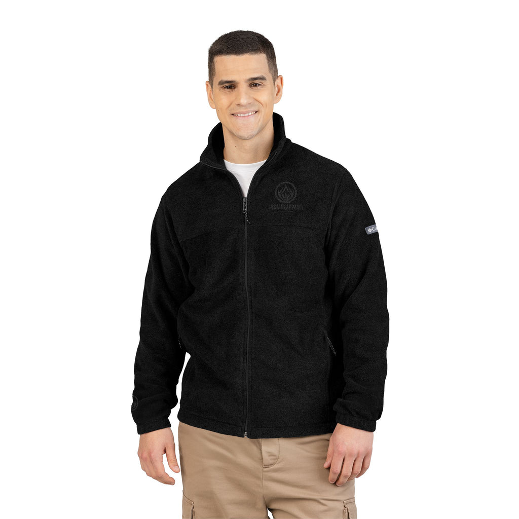 Cozy Fleece Jacket, Unisex Columbia Outerwear, Embroidered Gift, Casual Layer for Outdoor Adventures, Winter Essentials