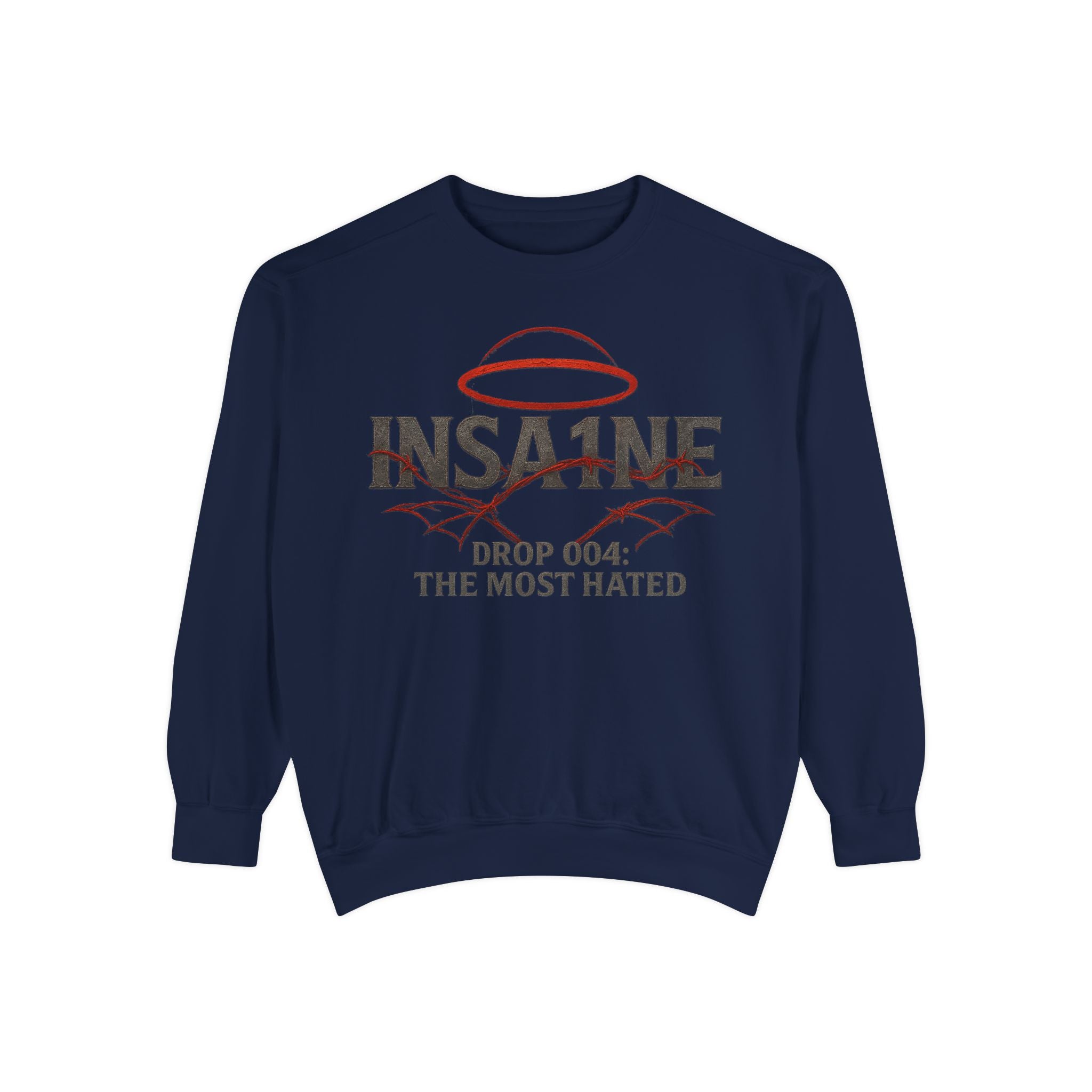 Trendy Unisex Sweatshirt - 'INSA1NE: The Most Hated' Design