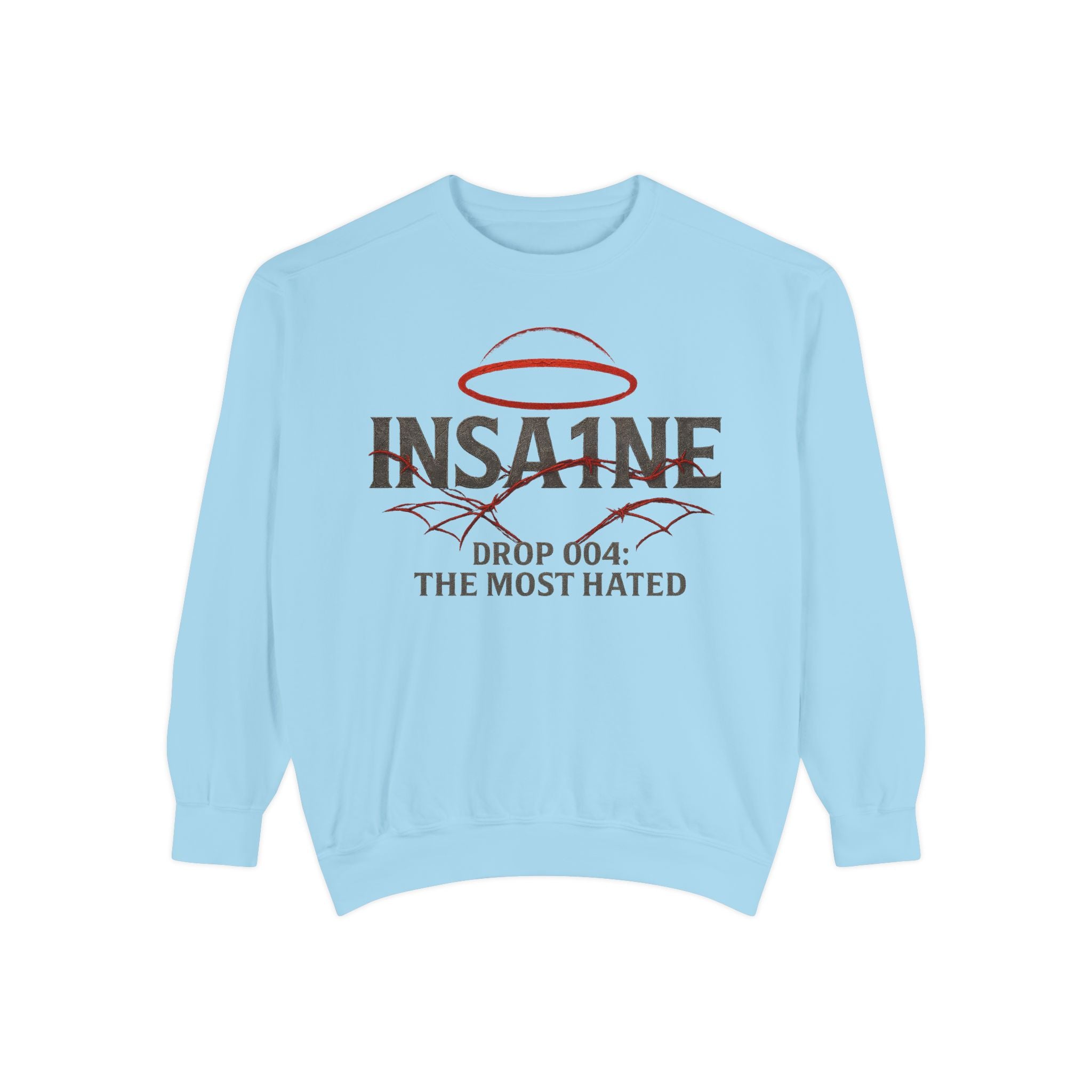 Trendy Unisex Sweatshirt - 'INSA1NE: The Most Hated' Design