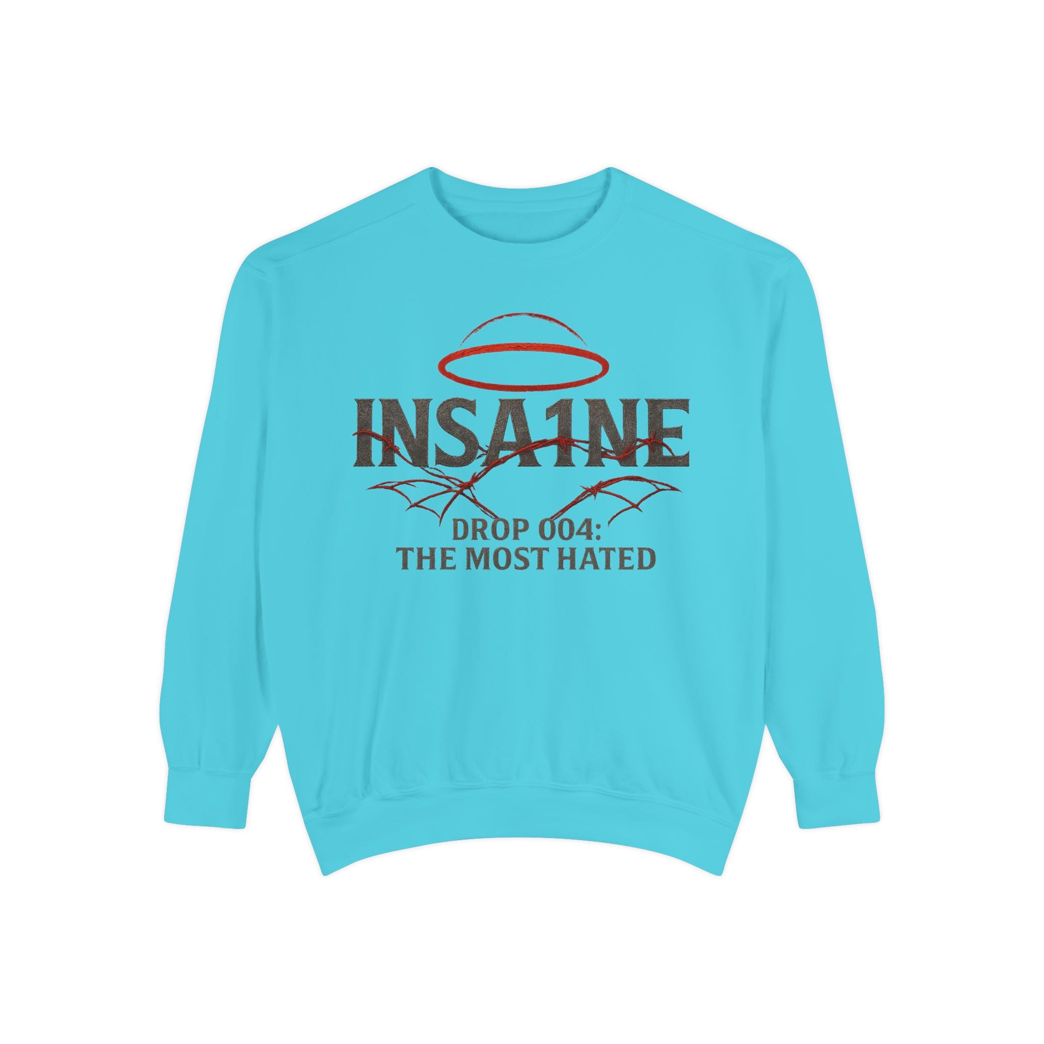 Trendy Unisex Sweatshirt - 'INSA1NE: The Most Hated' Design