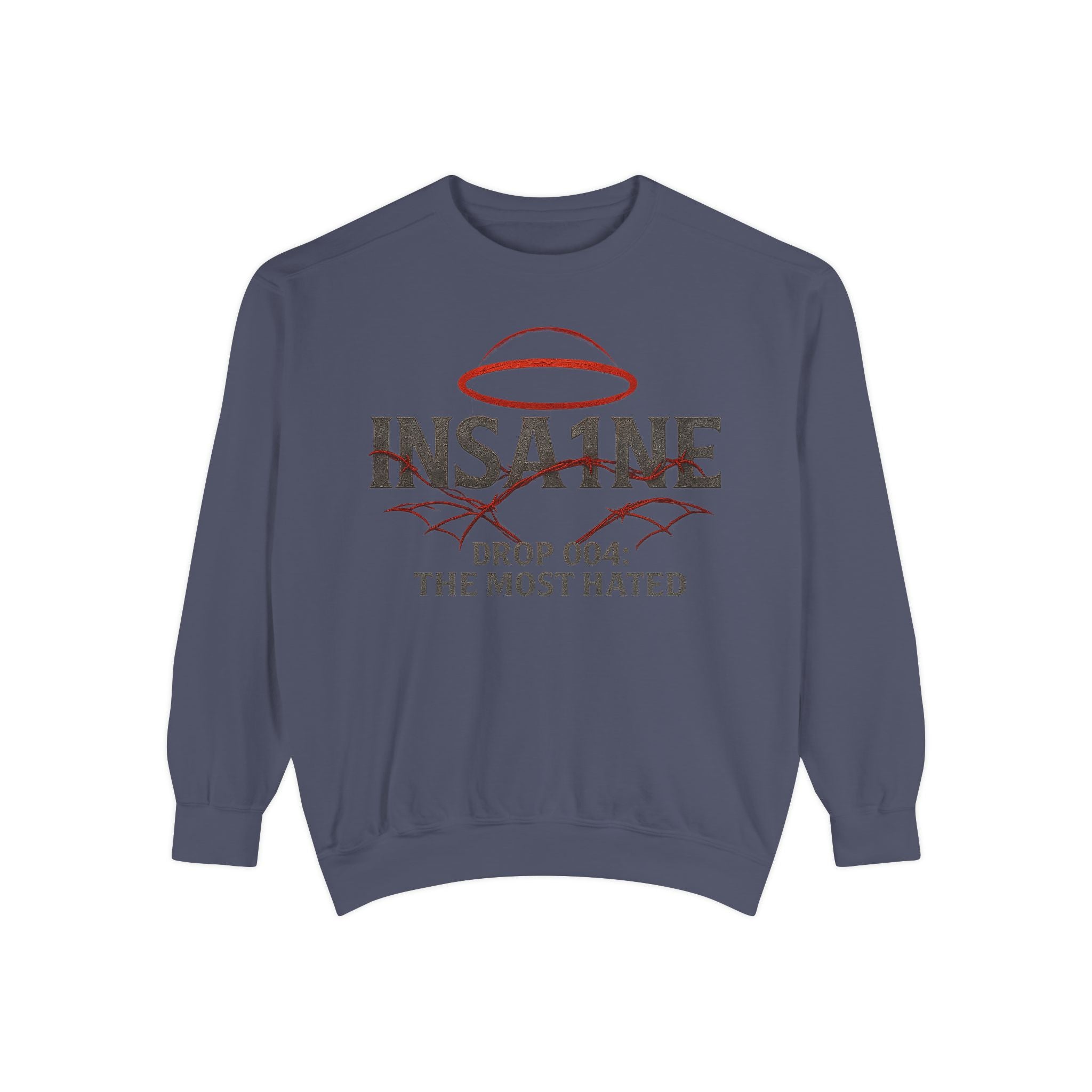 Trendy Unisex Sweatshirt - 'INSA1NE: The Most Hated' Design