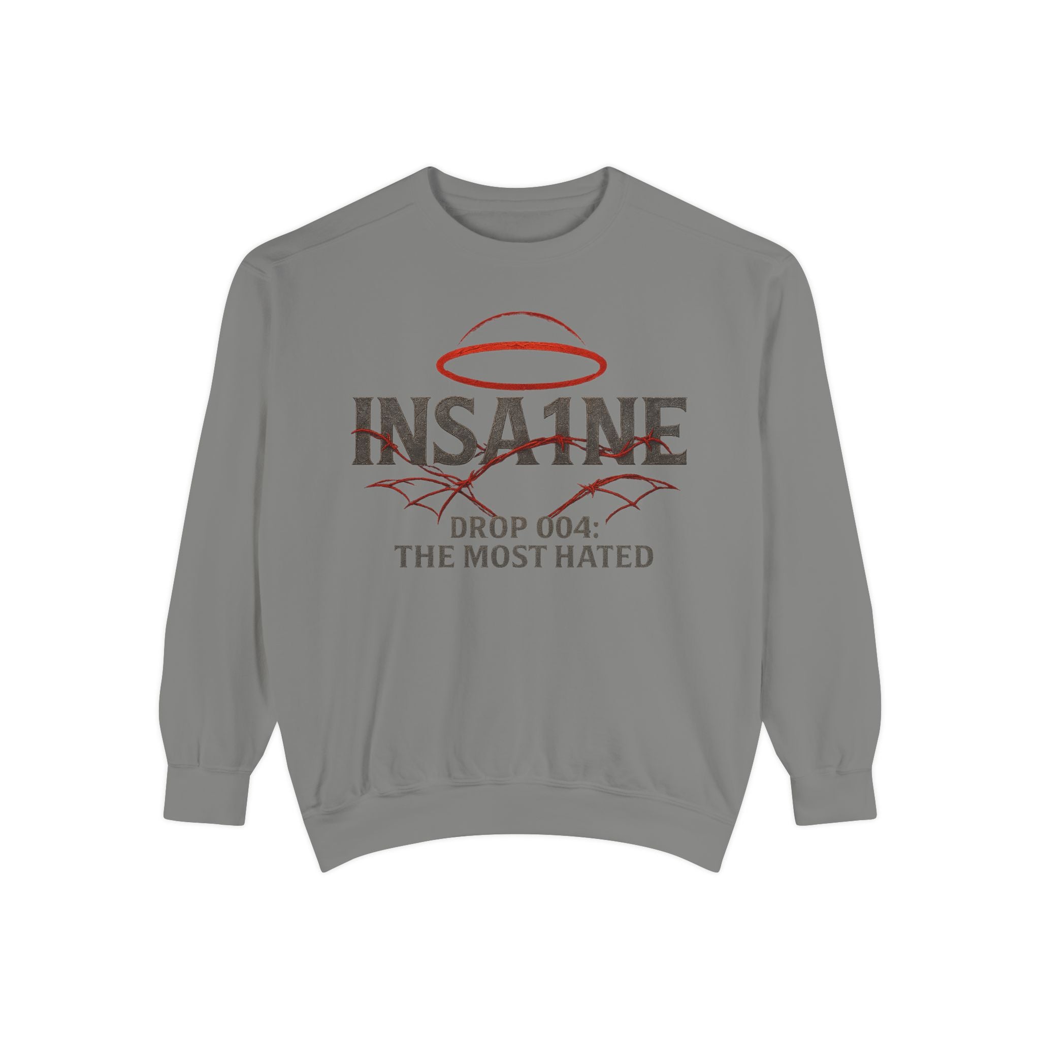 Trendy Unisex Sweatshirt - 'INSA1NE: The Most Hated' Design